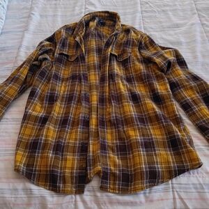 George Mustard and Brown Plaid Shirt